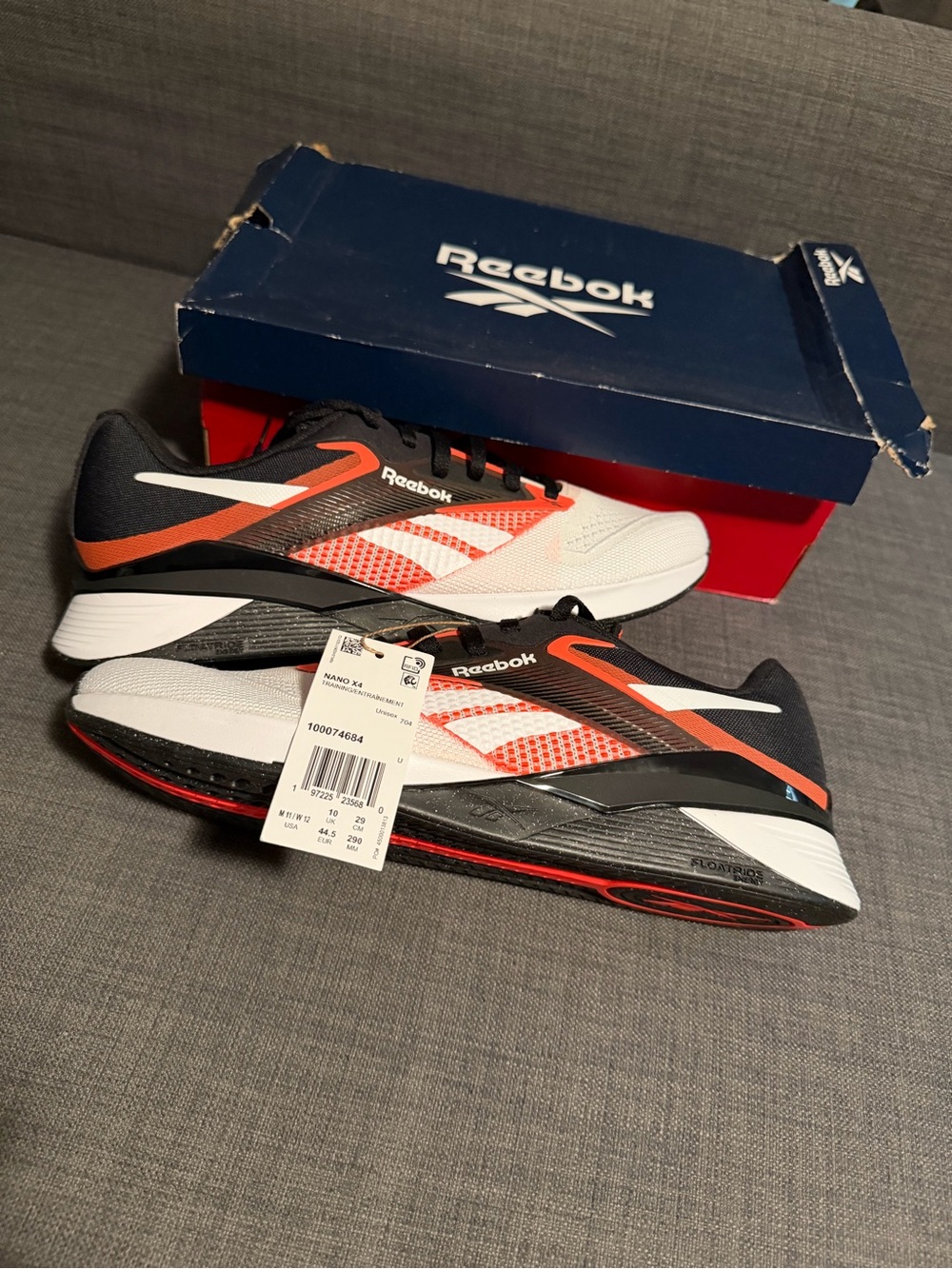 Size 11- Reebok Nano X4 Black Orange Flare